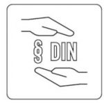Grafische Darstellung zweier Hände zwischen denen ein Paaragrafzeichen und das Wort DIN schweben